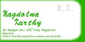 magdolna kurthy business card